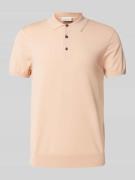 Profuomo Regular Fit Poloshirt mit elastischen Abschlüssen in Apricot,...