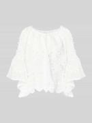 Apricot Relaxed Fit Bluse mit Strukturmuster in Offwhite, Größe M