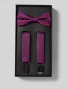 Monti Fliege und Hosenträger im Set aus reiner Seide in Fuchsia, Größe...