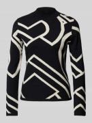 comma Strickpullover mit Turtleneck in Black, Größe 42