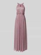 Jake*s Cocktail Abendkleid mit Raffungen in Mauve Melange, Größe 36