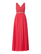 Mascara Abendkleid aus Chiffon mit floralen Stickereien in Fuchsia, Gr...