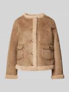 Rich & Royal Jacke mit Stehkragen in Hellbraun, Größe 38