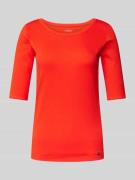 Marc Cain T-Shirt mit Label-Applikation in Rot, Größe 34