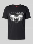 HUGO T-Shirt mit Label- und Motiv-Print Modell 'Durro' in Black, Größe...