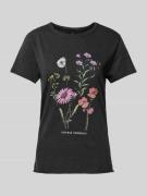 Only Regular Fit T-Shirt aus reiner Baumwolle mit Motiv-Print Modell '...