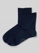 Christian Berg Woman Socken mit Label-Print in Dunkelblau, Größe 35-38