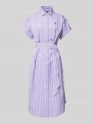 Polo Ralph Lauren Hemdblusenkleid in Midilänge in Purple, Größe S