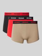 HUGO Trunks mit elastischem Label-Bund im 3er-Pack in Rot, Größe M