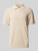 MCNEAL Regular Fit Poloshirt mit Strukturmuster in Beige, Größe XXL