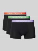 Emporio Armani Trunks mit elastischem Label-Bund im 3er-Pack in Black,...