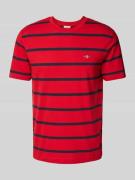 Gant T-Shirt mit Label-Stitching in Rot, Größe L
