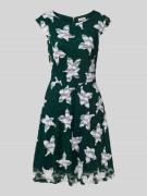 Apricot Knielanges Kleid mit Ausbrenner-Effekt in Dunkelgruen, Größe M