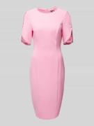 Adrianna Papell Knielanges Cocktailkleid mit Perlen in Pink, Größe 40