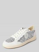 Blauer USA Sneaker mit Label-Badge Modell 'OLYMPIA' in Silber, Größe 3...