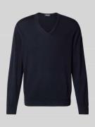 MAERZ Muenchen Strickpullover mit V-Ausschnitt in Marine, Größe 48