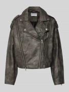 Jake*s Casual Jacke in Leder-Optik in Black, Größe 34