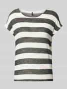 Vero Moda Boxy Fit T-Shirt aus Viskose-Mix Modell 'WIDE STRIPE' in Bla...