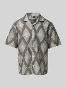 MCNEAL Tailored Fit Freizeithemd Umlegekragen in Black, Größe S