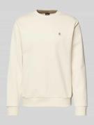 BOSS Sweatshirt mit Label-Badge Modell 'Sharpe' in Offwhite, Größe L