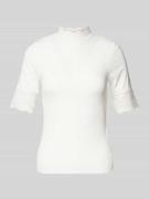 Only Slim Fit T-Shirt aus Viskose-Mix Modell 'TILDE' in Weiss, Größe L