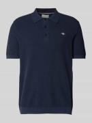 Gant Regular Fit Poloshirt mit Strukturmuster in Marine, Größe 4XL