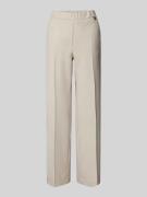 Marc Cain Wide Leg Stoffhose mit Bügelfalten in Sand, Größe 38