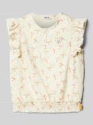Steiff Bluse mit Rüschenbesatz in Offwhite, Größe 104