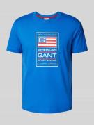 Gant T-Shirt mit Label-Details in Royal, Größe L