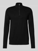 SELECTED HOMME Regular Fit Troyer mit kurzem Reißverschluss in Black, ...