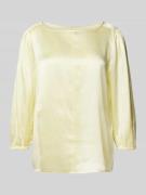 Marc Cain Regular Fit Seidenbluse mit 3/4-Arm in Hellgelb, Größe 42