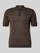 Emporio Armani Slim Fit Poloshirt mit Strukturmuster in Dunkelbraun, G...