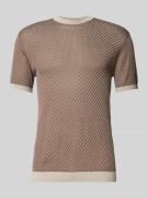Emporio Armani T-Shirt mit Sturkturmuster in Beige, Größe M