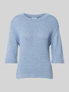 Kaffe Regular Fit Strickpullover mit Rundhalsausschnitt in Hellblau, G...