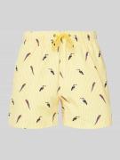 MCNEAL Relaxed Fit Badeshorts mit Leistentaschen in Gelb, Größe XL