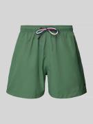 MCNEAL Relaxed Fit Badeshorts mit Logo-Stitching in Dunkelgruen, Größe...