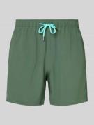 MCNEAL Relaxed Fit Badeshorts mit Logo-Stitching in Dunkelgruen, Größe...