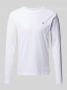 Marc O'Polo Longsleeve aus Baumwolle mit Label-Print in Weiss, Größe L