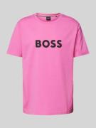 BOSS T-Shirt mit Label-Print in Pink, Größe M