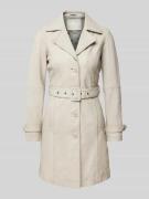 MAURITIUS Ledermantel mit Taillengürtel Modell 'Leonne' in Offwhite, G...
