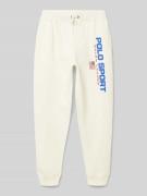 Polo Sport Regular Fit Sweatpants mit Label-Print in Ecru, Größe L