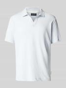 Marc O'Polo Regular Fit Poloshirt aus Baumwoll-Leinen-Mix in Bleu, Grö...