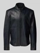 Gipsy Regular Fit Lederjacke mit Stehkragen Modell 'Taavi' in Marine, ...