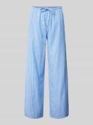Gina Tricot Wide Leg Leinenhose mit Tunnelzug in Blau, Größe XL