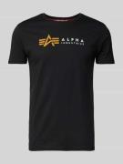 Alpha Industries T-Shirt mit Label-Print in Black, Größe L