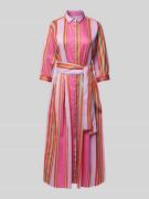 Milano Italy Hemdblusenkleid mit Bindegürtel in Pink, Größe 44