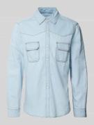 s.Oliver RED LABEL Regular Fit Jeanshemd aus Baumwoll-Mix im Western-S...