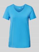 Schiesser T-Shirt mit geripptem V-Ausschnitt in Royal, Größe 36
