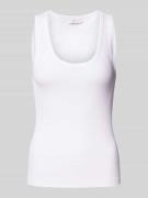 Rich & Royal Tanktop mit gerippten Abschlüssen in Weiss, Größe XL