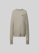 ROTATE Oversized Wollpullover in Strick-Optik in Mittelgrau, Größe 38